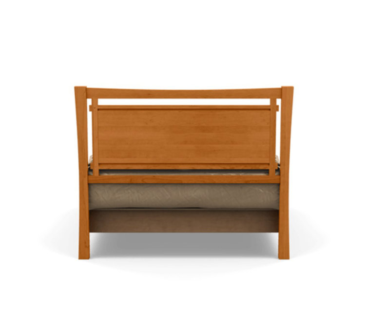 Queen Sand Microfiber Upholstered Storage Bed with Natural Wood Frame
