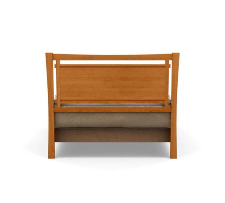 Queen Sand Microfiber Upholstered Storage Bed with Natural Wood Frame