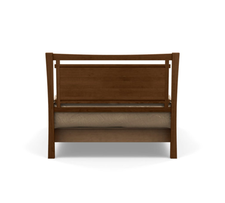 Full Cognac Cherry Wood Frame Upholstered Storage Bed with Coffee Leather Headboard