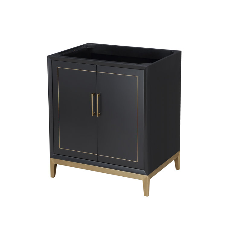 Gracie Midnight Black Single Bathroom Vanity with White Quartz Top