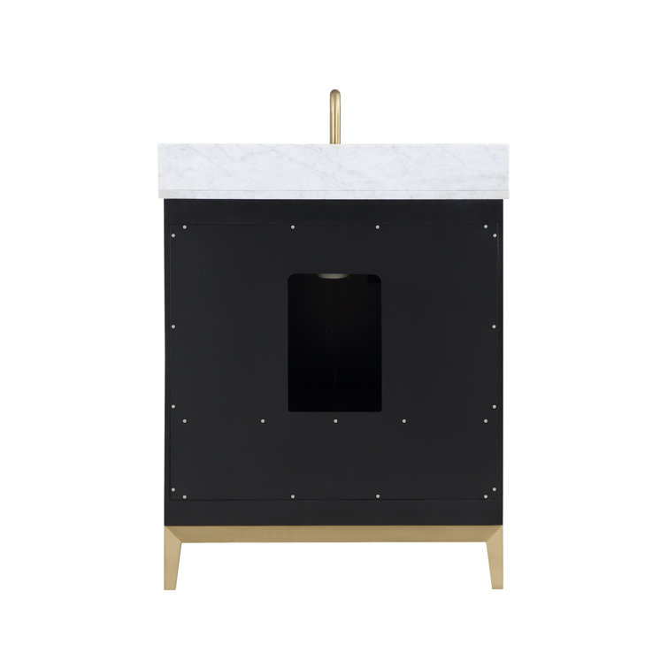 Gracie Midnight Black Single Bathroom Vanity with White Quartz Top