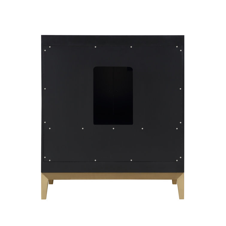 Gracie Midnight Black Single Bathroom Vanity with White Quartz Top