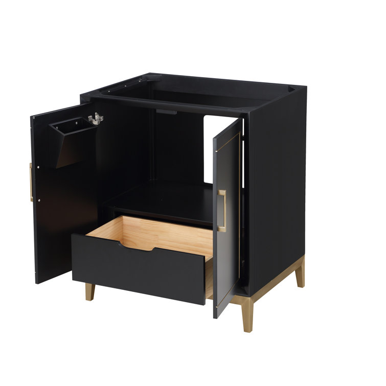 Gracie Midnight Black Single Bathroom Vanity with White Quartz Top