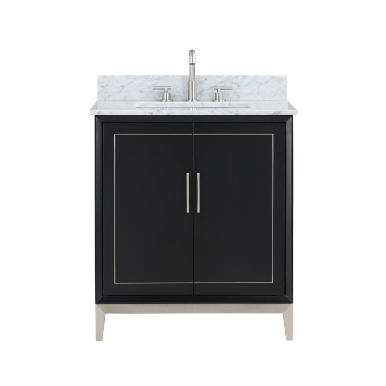 Gracie Midnight Black Single Bathroom Vanity with White Quartz Top
