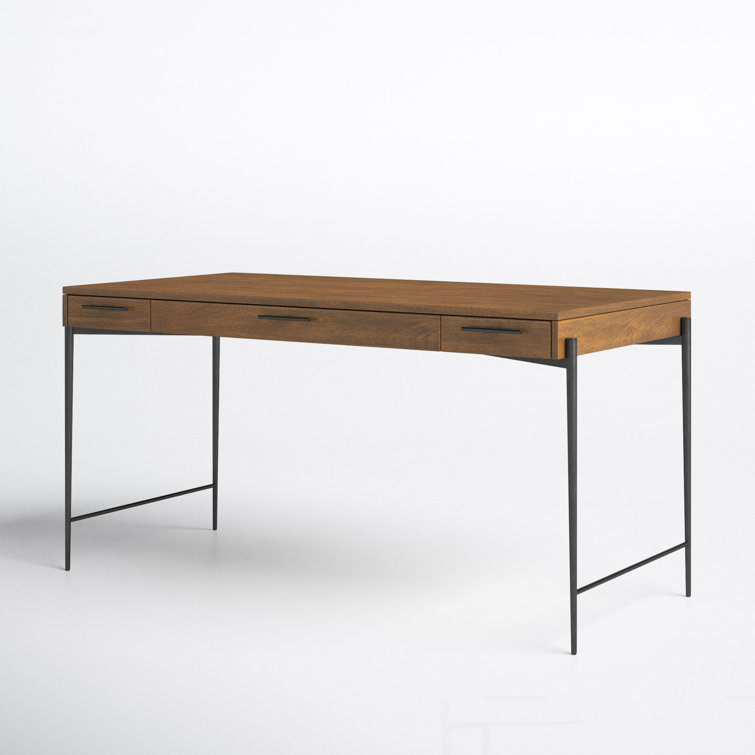 Transitional Bedford Brown Home Office Desk with 3 Drawers