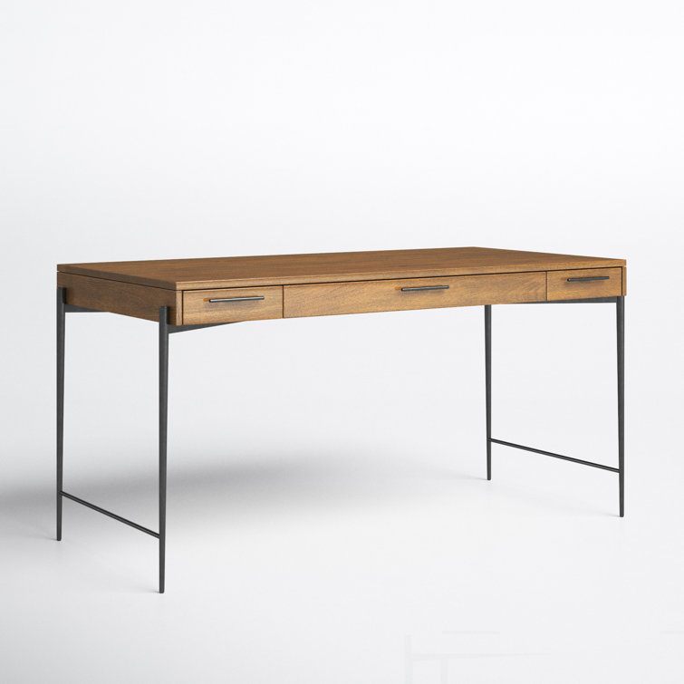 Transitional Bedford Brown Home Office Desk with 3 Drawers
