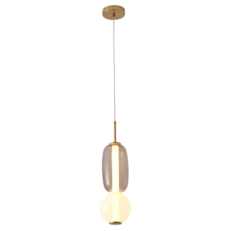 Gold and White Glass LED Pendant Light
