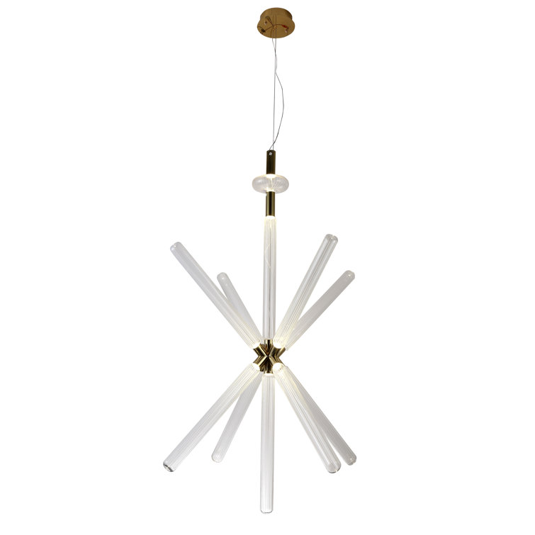 Gold Crystal LED Chandelier with Clear Glass Shades