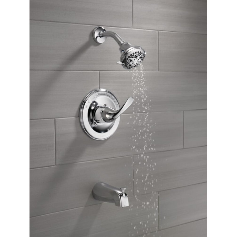 Chrome Single-Function Tub and Shower Faucet Set