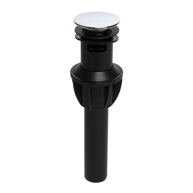 Polished Chrome Push Button Sink Drain with Overflow