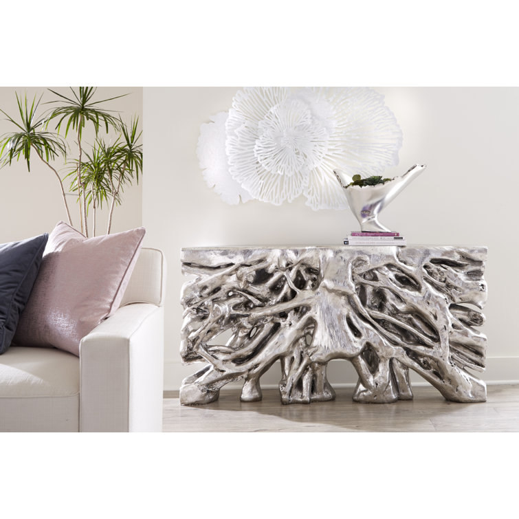 White Metal Contemporary Flower Wall Sculpture