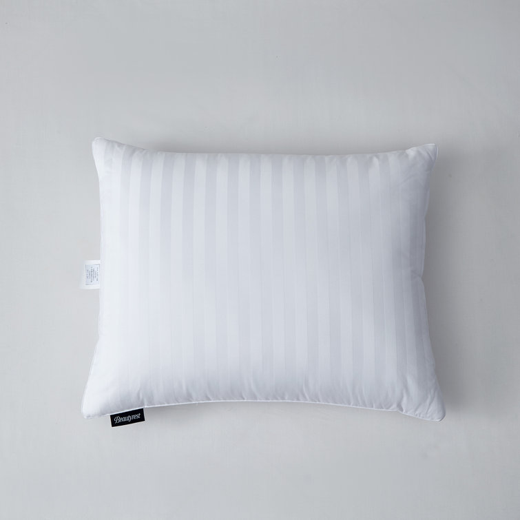 White Damask Stripe Down Alternative Bed Pillow Set