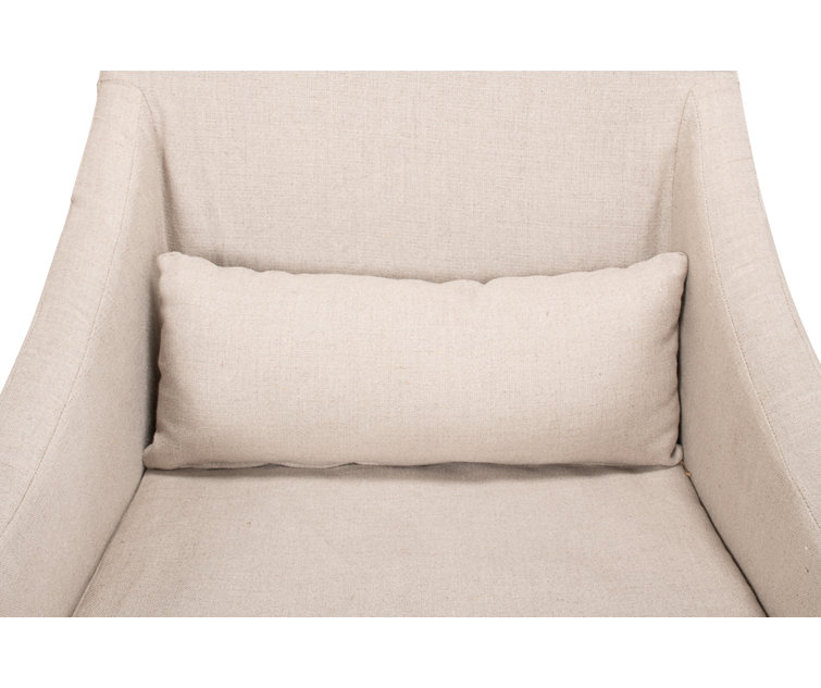Transitional Beige Skirted Arm Chair with Matching Kidney Pillow