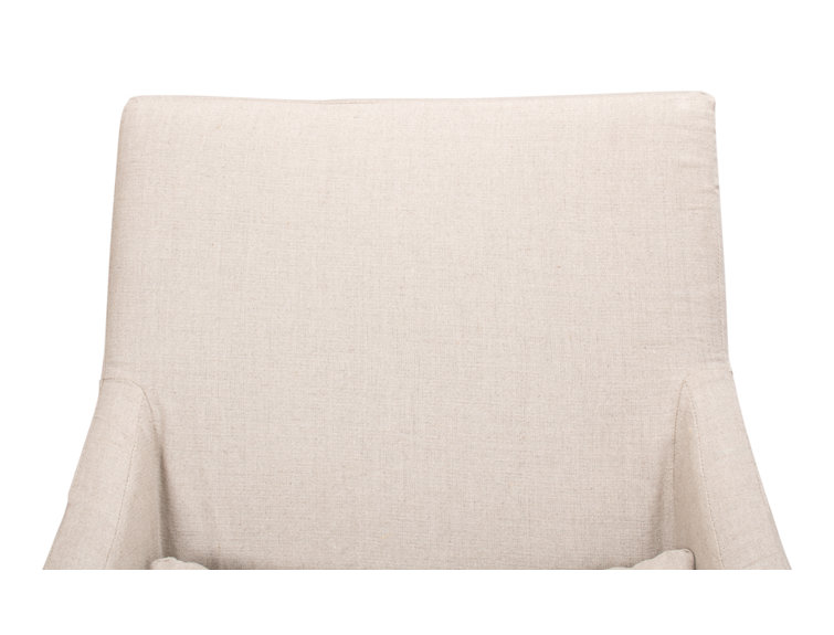 Transitional Beige Skirted Arm Chair with Matching Kidney Pillow