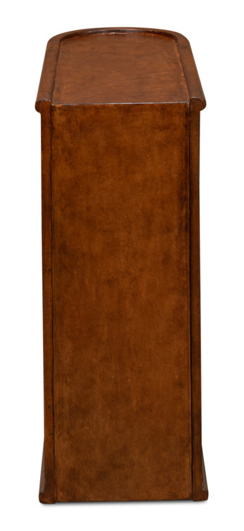 Barnes Embossed Leather and Brass 24" Rectangular End Table