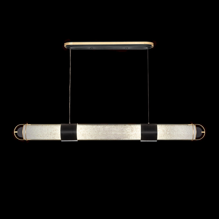 Black and Gold 4-Light LED Glass Island Pendant