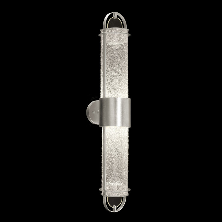 Silver Leaf Diamond Blanket LED Wall Sconce, 2-Light