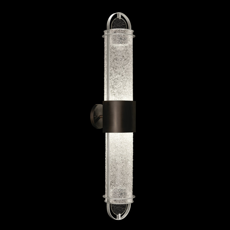 Diamond Blanket Black and Silver Leaf LED Wall Sconce