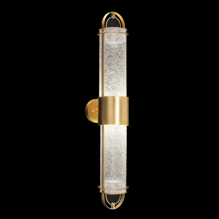 Elegant Gold Studio Glass 2-Light LED Sconce with Dimmable Feature