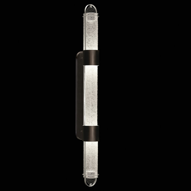 Sleek Black and Silver 4-Light LED Wall Sconce with Clear Glass Detail