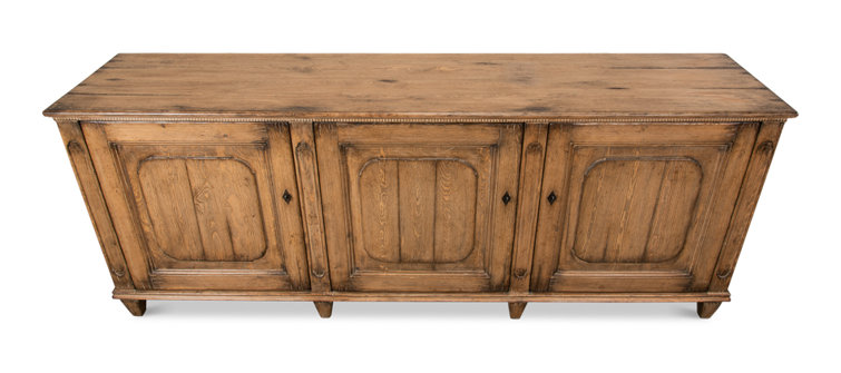 Montier Traditional Brown Pine 87'' Sideboard with Shaped Legs