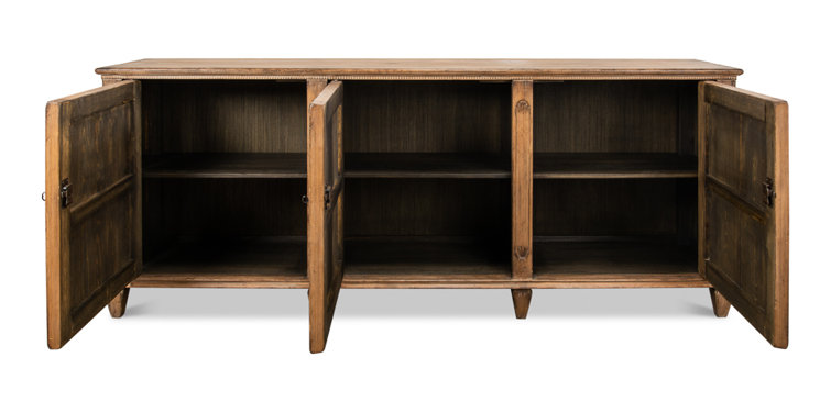 Montier Traditional Brown Pine 87'' Sideboard with Shaped Legs