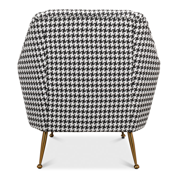 Ziegfeld 32'' Black Linen and Gold-Tone Modern Armchair