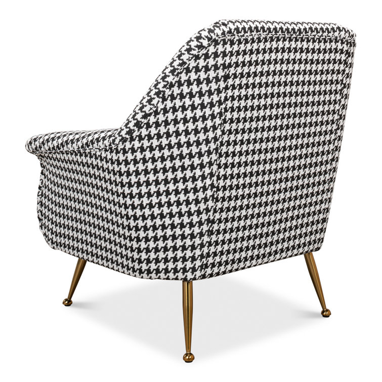 Ziegfeld 32'' Black Linen and Gold-Tone Modern Armchair