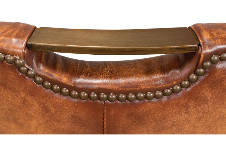 Broderick Traditional Brown Leather Upholstered Side Chair