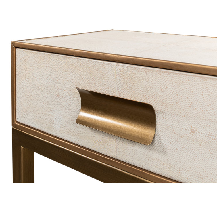 Osprey White Shagreen Console Table with Storage Drawers