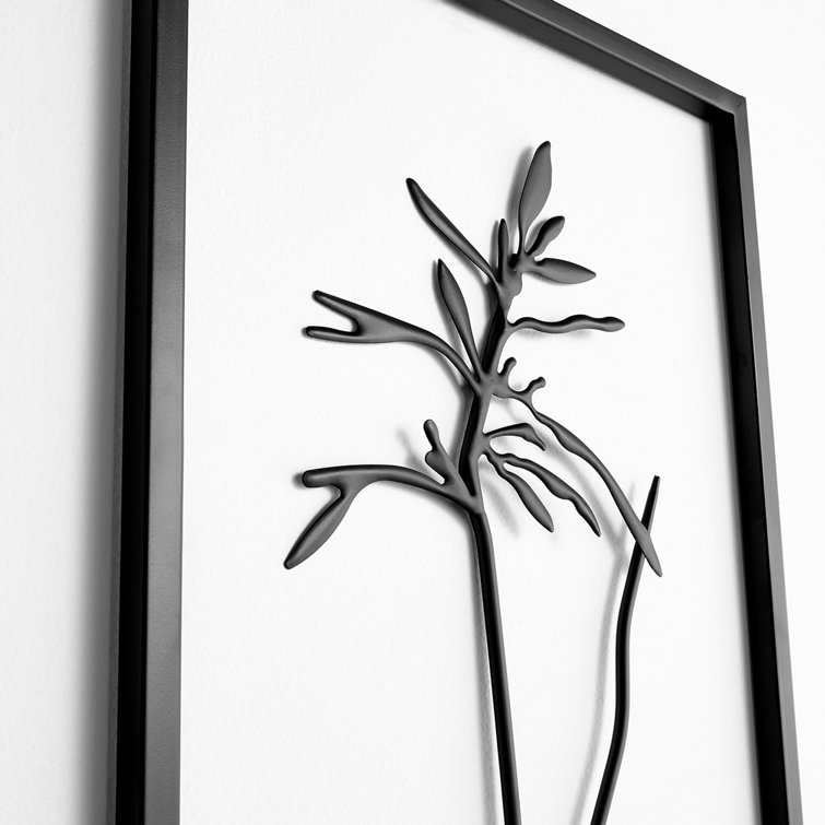 Graphite Iron Branch Silhouette Wall Decor, 16 x 20 Inches