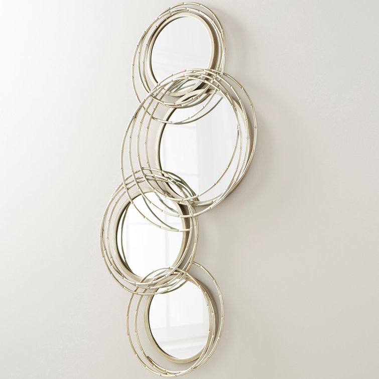 Contemporary Silver Iron Frame Rectangular Mirror 23.5" x 49.5"