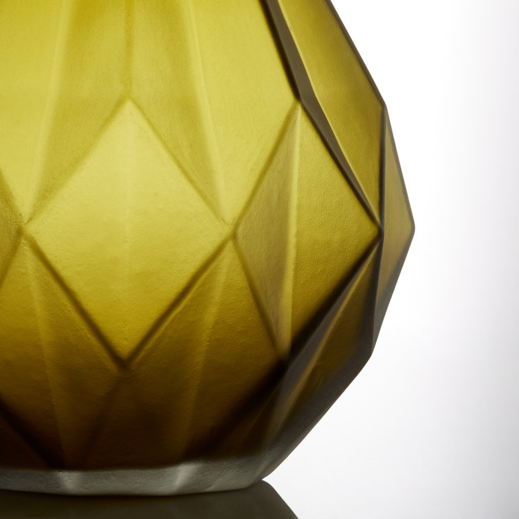 Sage Green Geometric Glass Table Vase - 12" Height