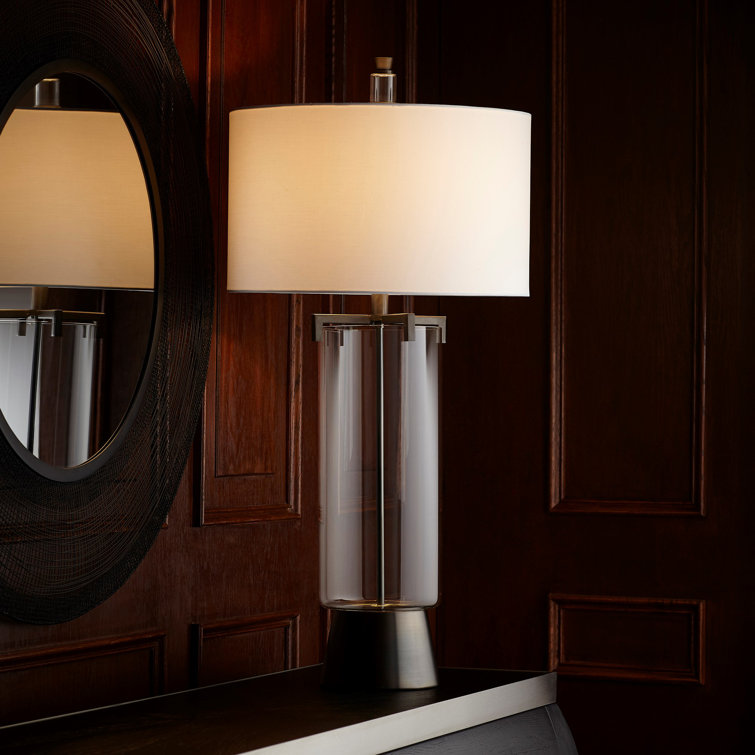 Graphite Round Contemporary Metal Wall Mirror