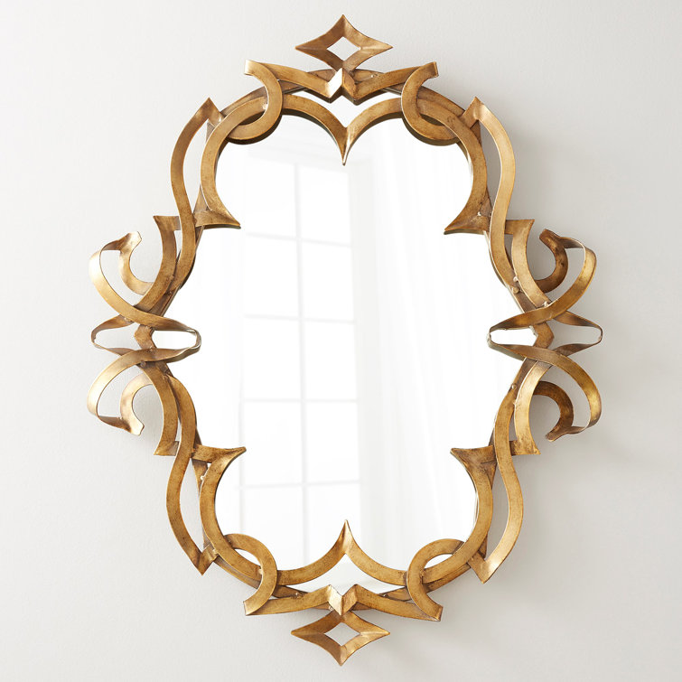 Charcroft 36.25" Gold Contemporary Wall Mirror