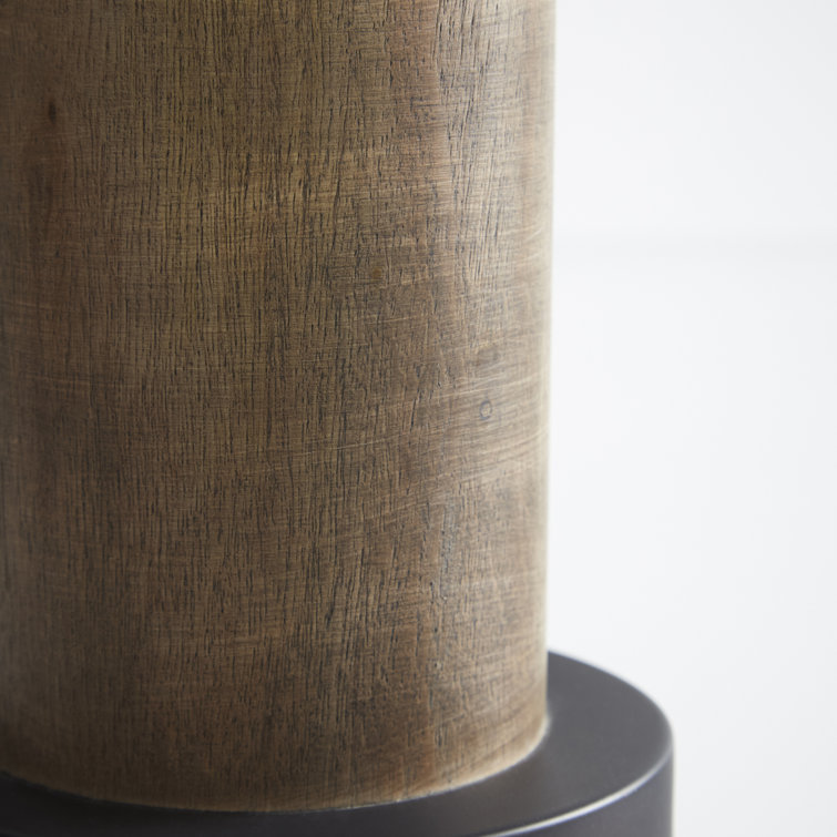 Colossus Gunmetal Table Lamp with White Linen Shade