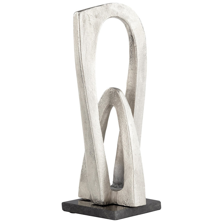 Silver 14" Aluminum Double Arch Abstract Sculpture