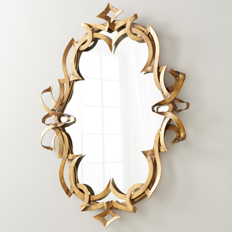 Charcroft 36.25" Gold Contemporary Wall Mirror