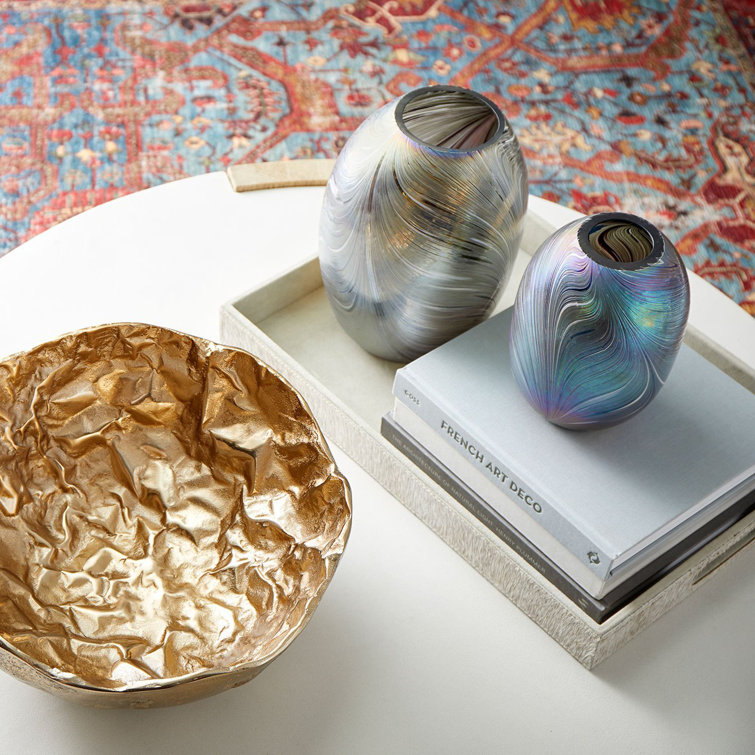 Bolivar 15'' Gold Hammered Stainless Steel Decorative Bowl