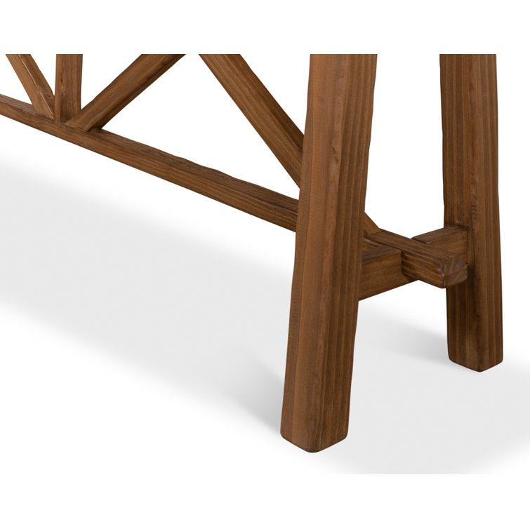 Transitional Berlin 93'' Brown Wood Metal Glass Console Table with Storage
