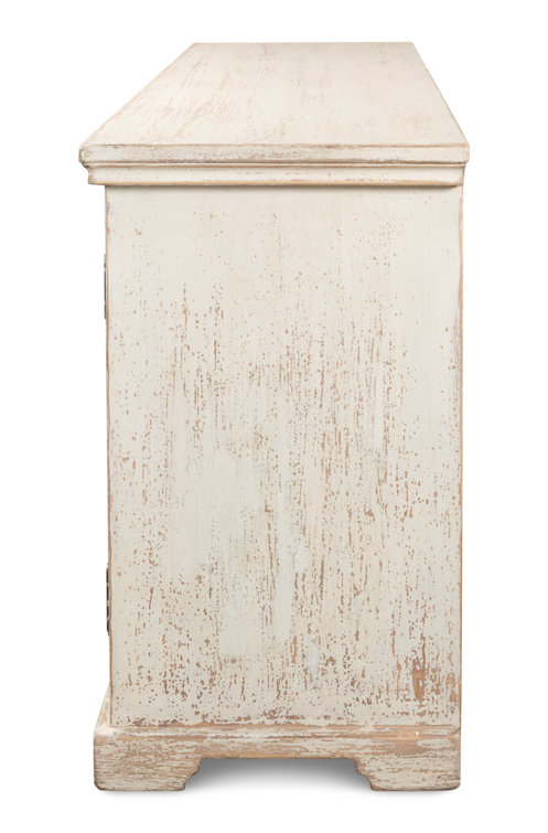 78'' White Traditional Wood Sideboard with Gothic Details