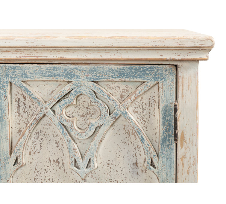 78'' White Traditional Wood Sideboard with Gothic Details