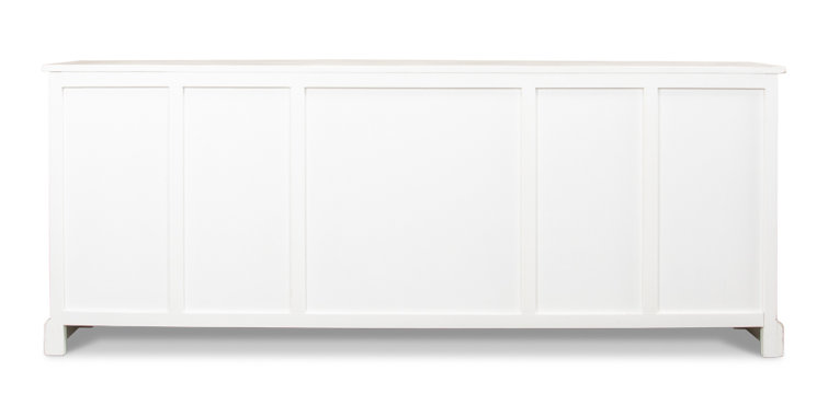 Distressed Farmhouse 80'' Gray Solid Wood Waterfall Sideboard
