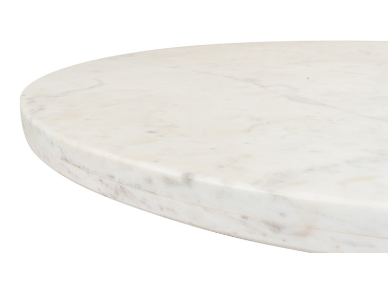 Haviland 40" Transitional Black Marble Round Dining Table