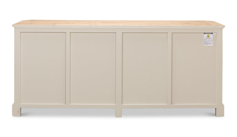 Antique Whitewash Pine 4-Door Sideboard