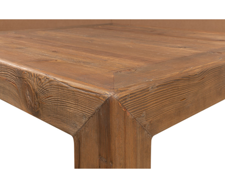 Transitional Reclaimed Pine Square Coffee Table in Warm Brown