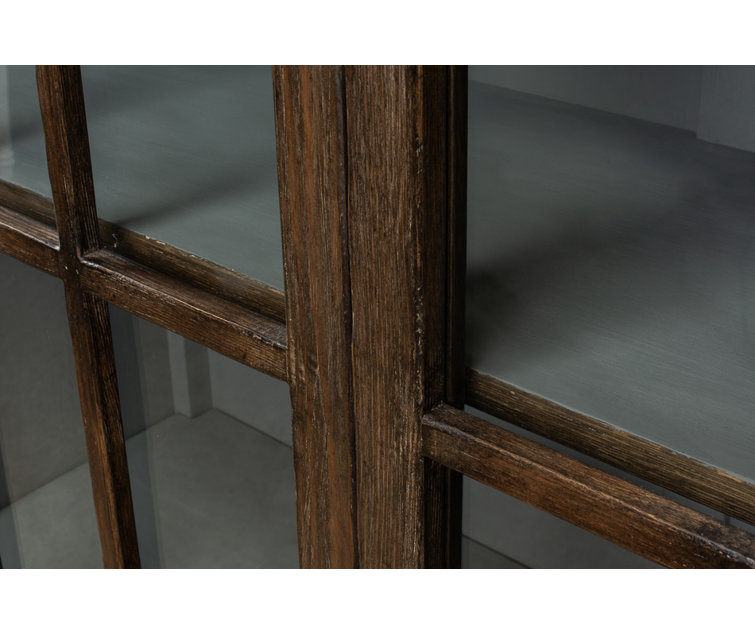 Refined Arches 50'' Traditional Brown Wood Bookcase with Doors