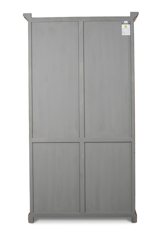 Refined Arches 50'' Traditional Brown Wood Bookcase with Doors
