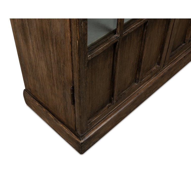 Refined Arches 50'' Traditional Brown Wood Bookcase with Doors