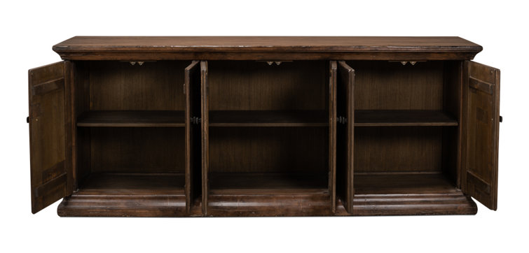 Rustic Charms 87'' Brown Elm Wood Sideboard Cabinet